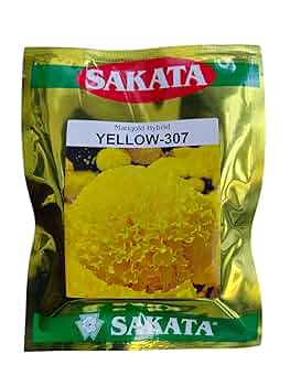 marigoldsさん専用２　1000 Sakata Yellow-307 Hybrid Marigold Seeds, Yellow (1000 Seeds